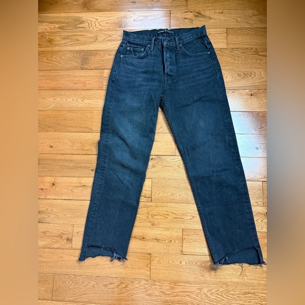 GRLFRND Helena Straight Leg Black Denim